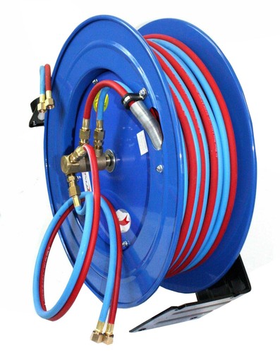 Auto Rewind Retractable Welding Hose Reel w/50ft Oxygen Acet
