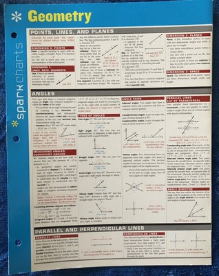 SparkCharts Ser.: Geometry SparkCharts by SparkNotes (2014, Hardcover)