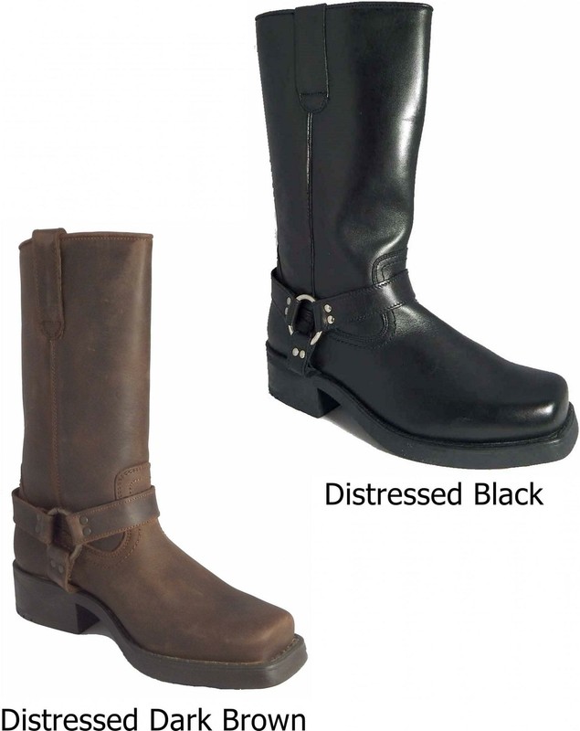 distressed biker boots