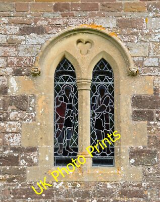 Photo 12x8 St Andrew, Dinedor A Morris & Co stained glass window of 19 c2015