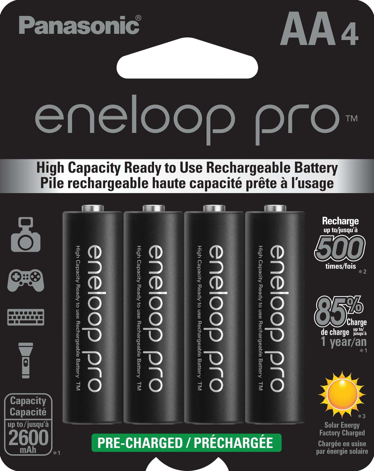 Panasonic Eneloop Pro AA NiMH High Capacity Rechargeable Bat