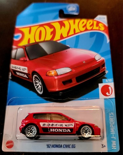 Hot Wheels 2024 '92 Honda Civic EG Red HW J-Imports #4/10