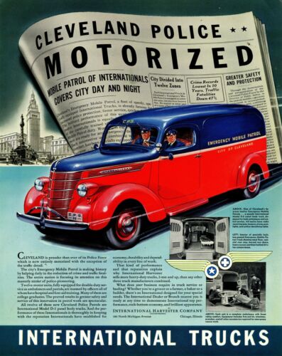 1939 International Trucks Ad: Cleveland Police Dept. Emergency Mobile Patrol 