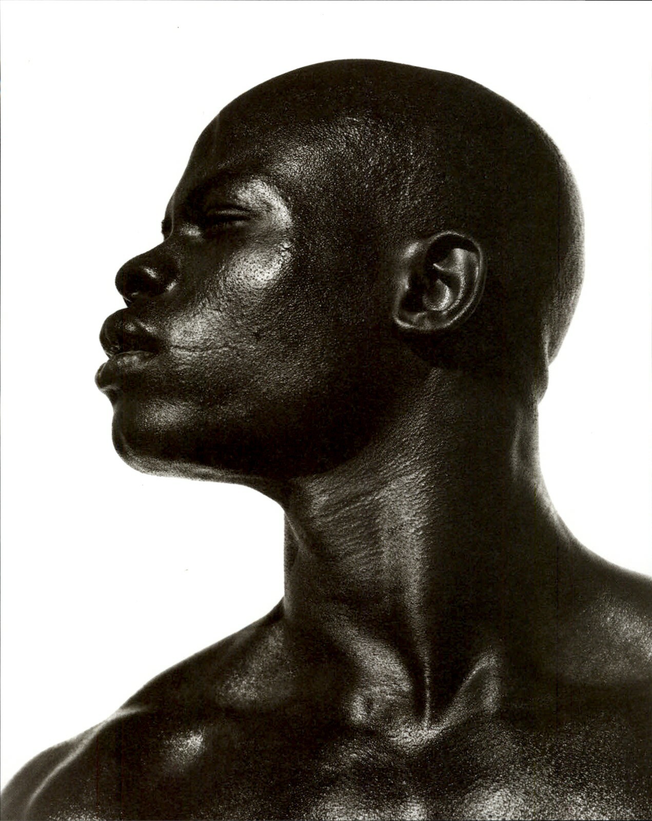 1989 Original HERB RITTS Male Model Djimon Profile Portrait
