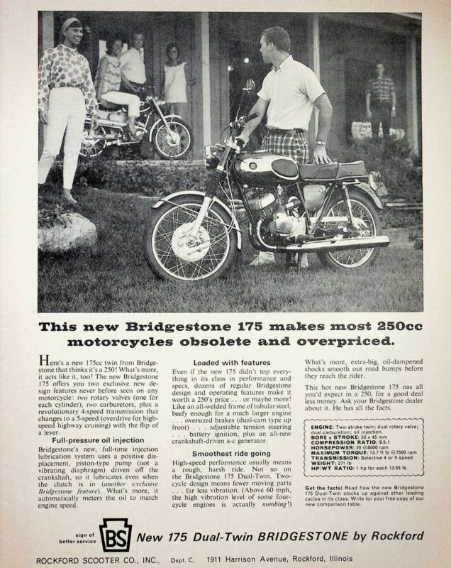 1966 Bridgestone 175 - Vintage Motorcycle Ad