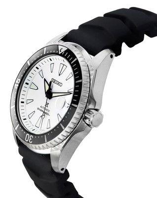 Pre-owned Seiko Prospex Shogun Titanium White Dial Automatic Spb191j1 Diver Mens Watch