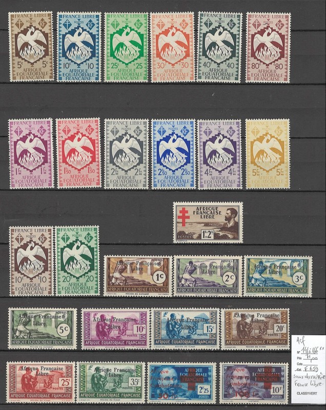 Aef - Yvert 141 A 166 ** Sans Charniere - Les 26 Valeurs 