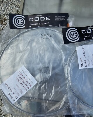 CODE DNA CLEAR DRUM HEAD SET. 16'' 12'' AND 10''