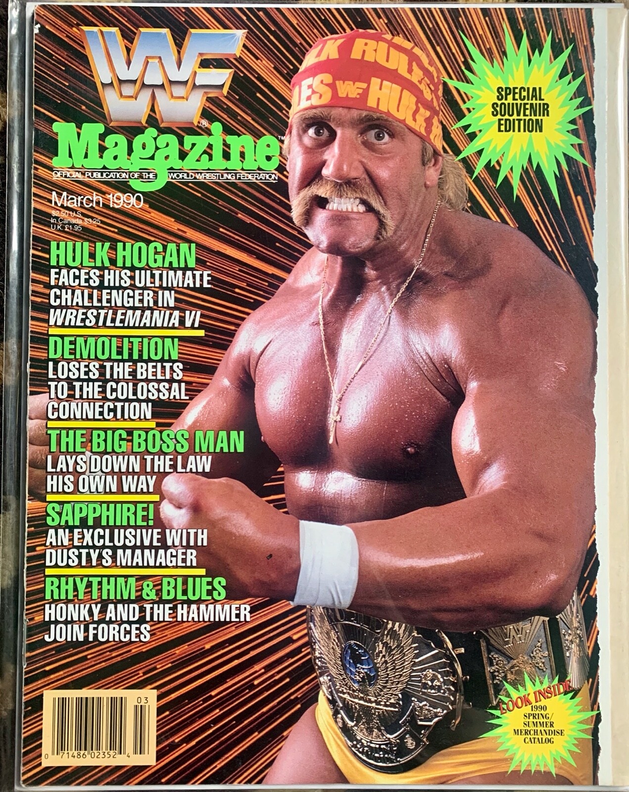 WWF Magazine 1990年9月号 WWF Magazine September 1990 HULK HOGAN Hulkamania Vintage