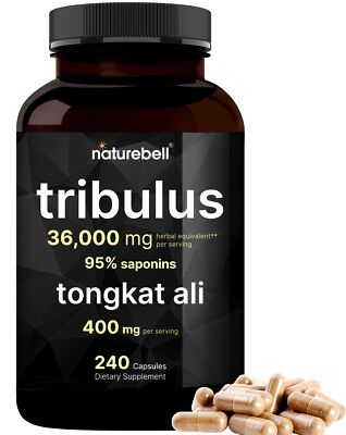 Tribulus Terrestris 36000mg 95% Steroidal Saponins &Eurycoma Longifolia 240 Caps