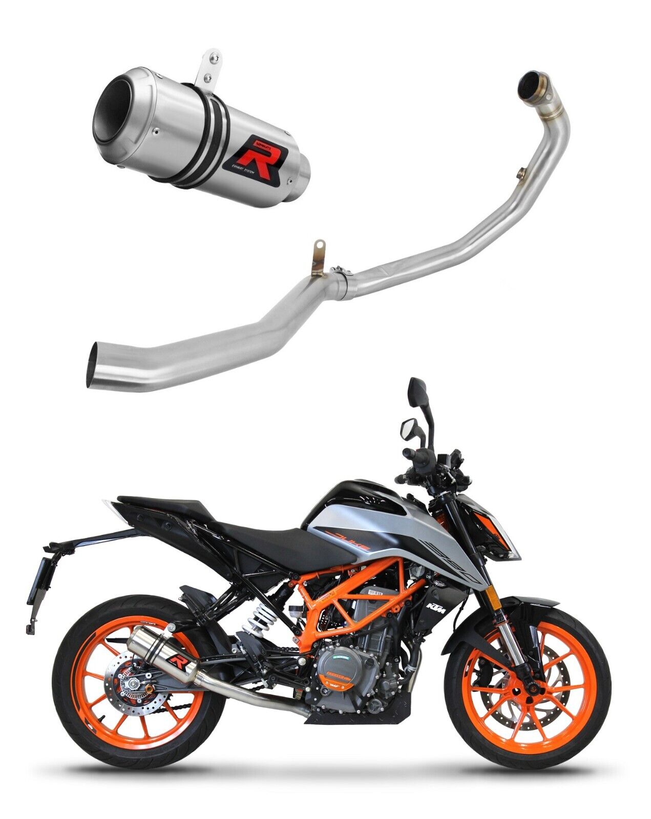 390 Duke 2021 - 2023 Full Exhaust System Silencer GP Header 390 Duke 2021 - 2023 Full Exhaust System Silencer GP Header