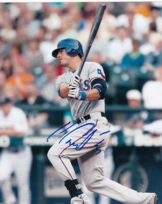 JORGE CANTU  TEXAS RANGERS  ACTION SIGNED 8x10