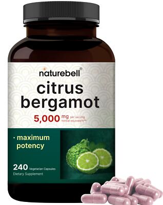 Extra Strength Citrus Bergamot 25:1 Fruit Extract 5000mg Equivalent 240 Capsules