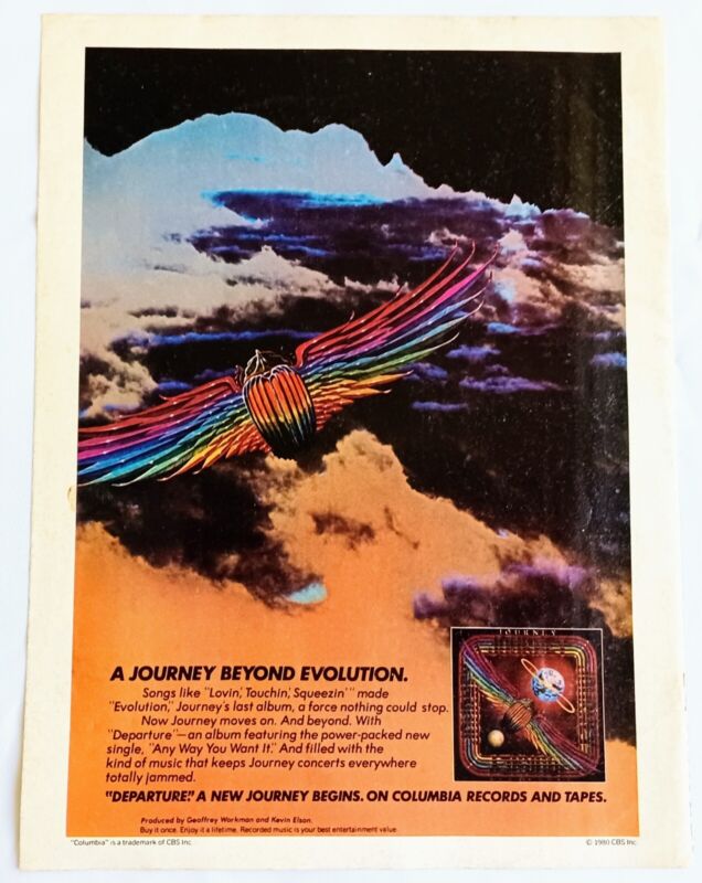Journey Departure~ Orig 1980 Vintage Album Promo Print Ad Advert Poster Pinup
