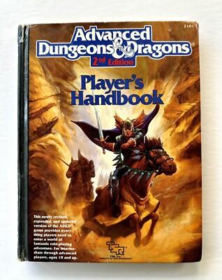 AD&D Player's Handbook 2101 Advanced Dungeons & Dragons 2nd Ed 1st Prin TSR 1989