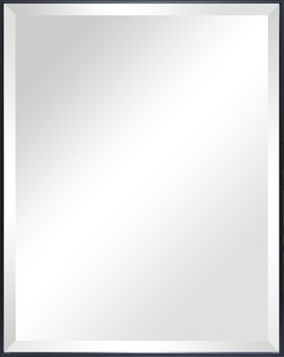 Beveled Modern Rectangular Wall Mirror for Bedrooms, Entranceways 23x29in, Black