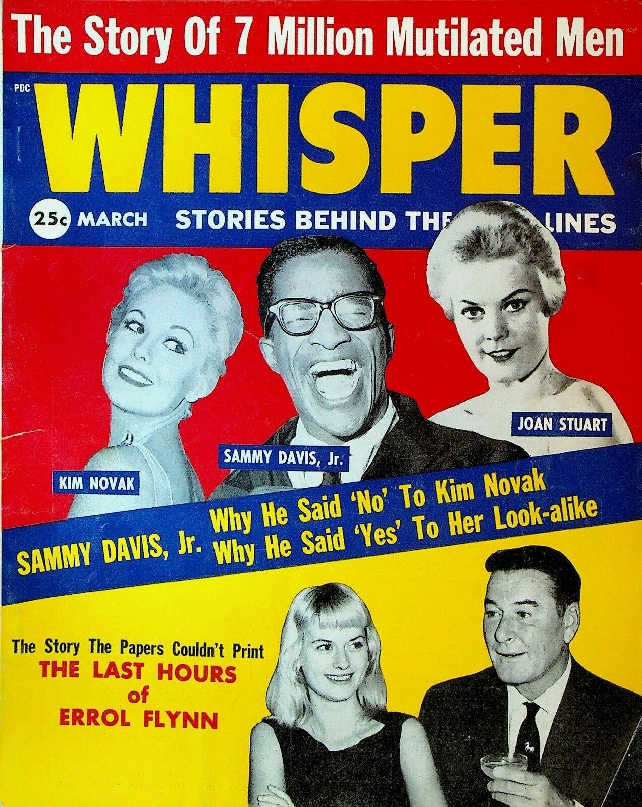 Whisper Magazine March 1960 Sammy Davis Jr Errol Flynn Kim