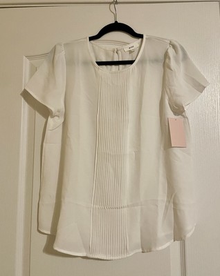 MINE Women s White Blouse, L, Brand New