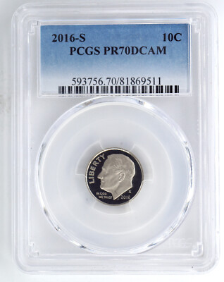 2016-S CLAD PROOF ROOSEVELT DIME PCGS PR70DCAM 869511