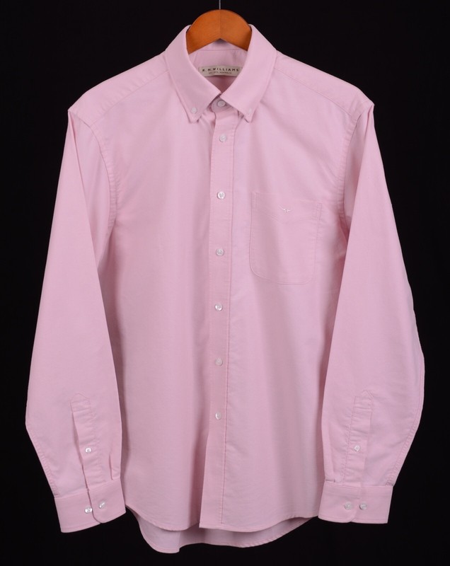 R.M. Williams Pink Cotton Oxford Cloth Button Down OCBD Casual Shirt M ...