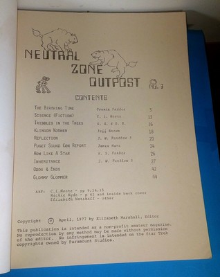 4 Neutral Zone Outpost Star Trek Fanzines   # 1 -  # 3 Plus one