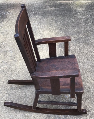 Antique Mission Solid Oak Child's Rocker Stickley Era ROCKING CHAIR *Excellent*