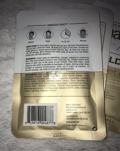 Masque Bar Gold Foil Hydrating Face Sheet Mask (Pack of 3)