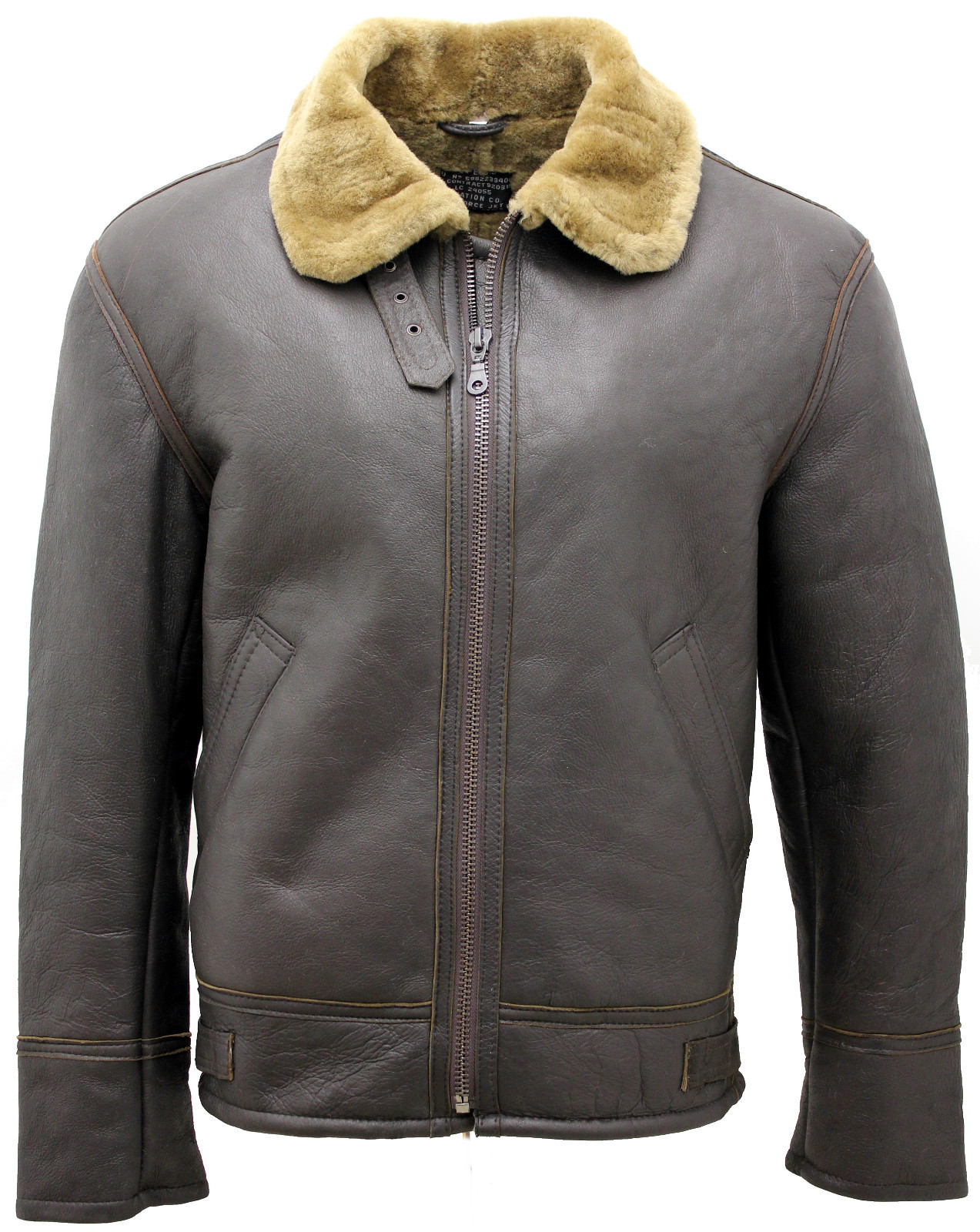 Pre-owned Infinity Men's Ginger B3 Shearling Sheepskin World War 2 Bomber Leather Flying Jacket In Brown With Ginger Fur