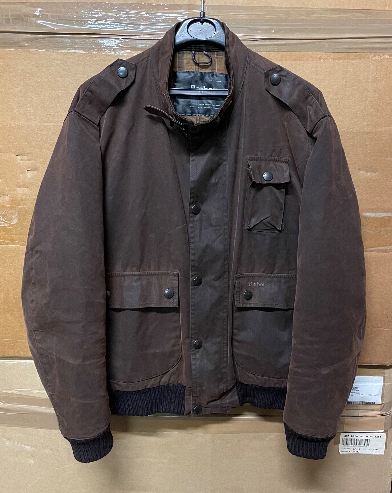 GENUINE RARE BARBOUR A1085 FORD ARMY JACKET WAX BROWN EX COND