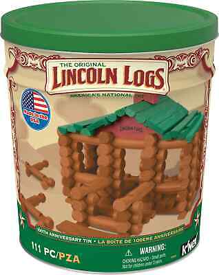 Lincoln Logs 100th Anniversary Tin By Lincoln Logs - 111 Pieces NEW