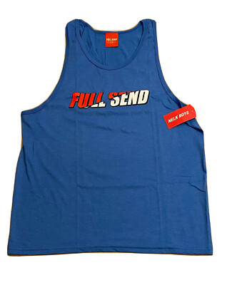 Nelk Boys Full Send Logo Slice Tank Top Men s Size Large Blue NEW NWT