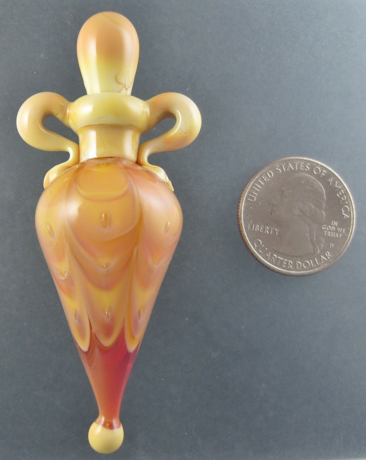 MORNING GLOW Handmade Lampwork Glass Focal Vessel Amphora Leah Nietz SRA N39