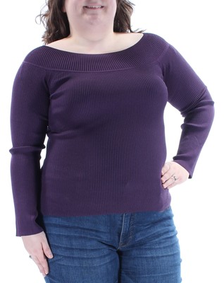 

INC Женский фиолетовый двусторонний топ с длинными рукавами и вырезом под горло Размер