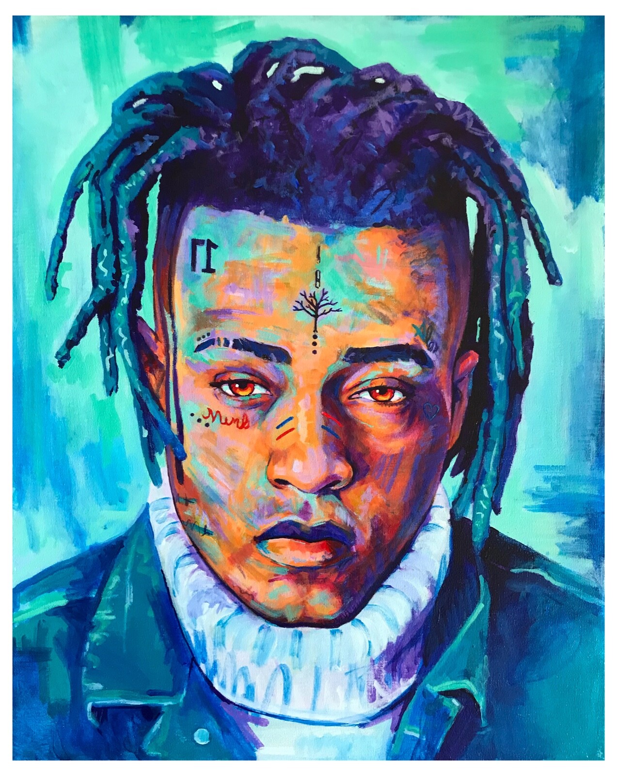 XXXTENTACION  　アート 額縁 絵画 原画 作品 XXXTENTACION アート 額縁 絵画 原画 作品