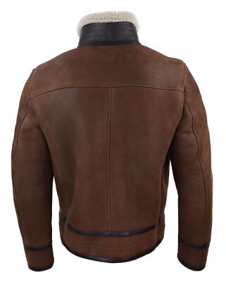 TRUCLOTHING HERRENJACKE 100% ECHTLEDER SCHAFFELL PILOTEN AVIATOR STIL RETRO VINTAGE