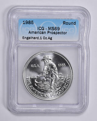 MS69 1985 Engelhard American Prospector 1 Troy Oz Silver