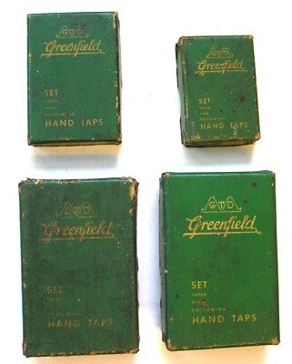 4 Boxes of Vintage Greenfield Carbon Steel Hand Taps - See Description