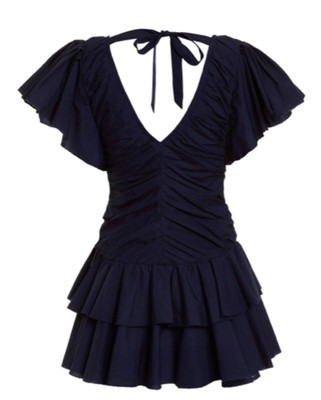 Pre-owned Love The Label Minette Dress In Navy - Size S In Blue