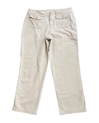 CARIBBEAN JOE Womens Size 6 Khaki Biege Convertible 100% Cotton Cropped Pants