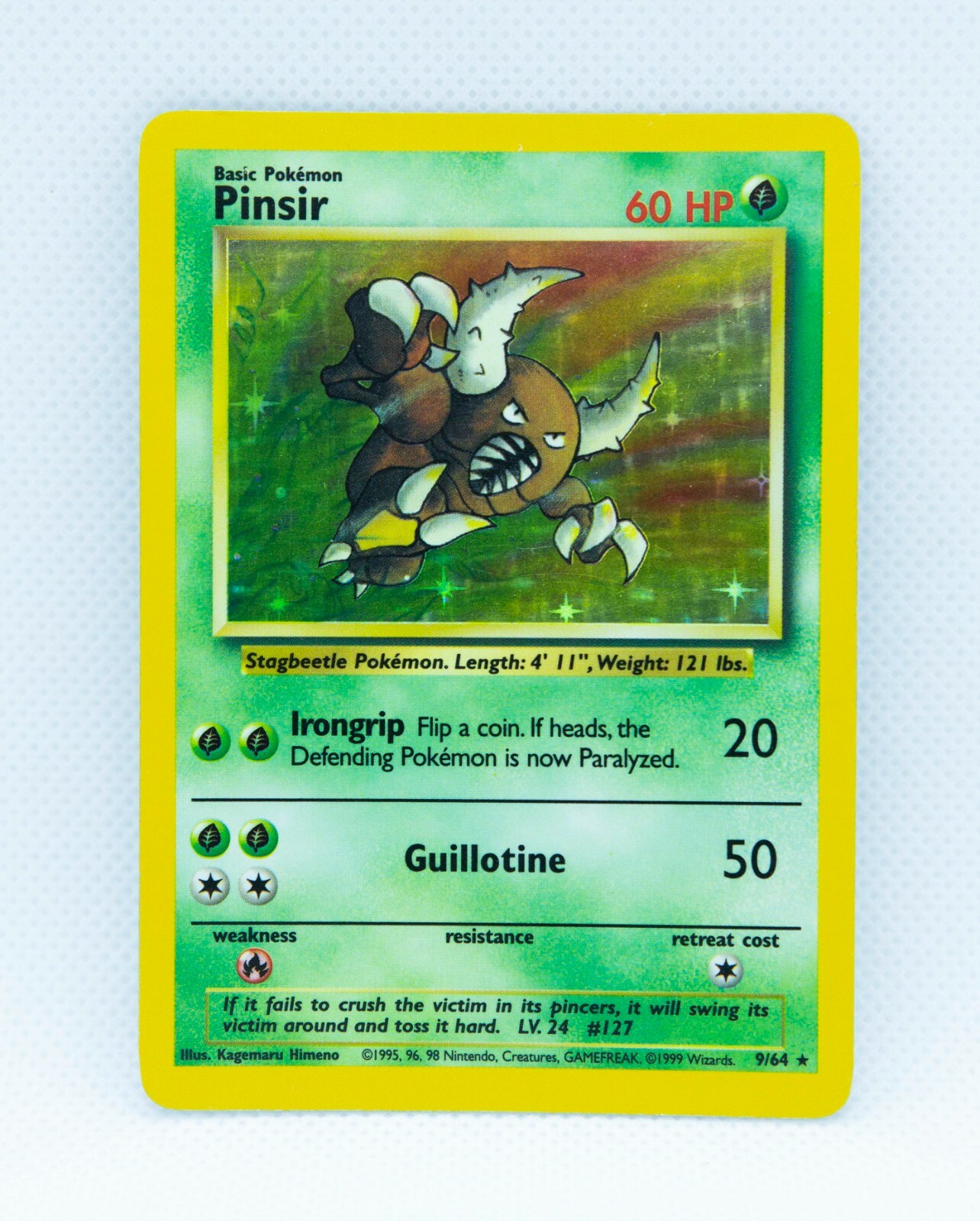 PINSIR 9/64 No Symbol Error/Misprint Holo Rare Jungle Set 1999 