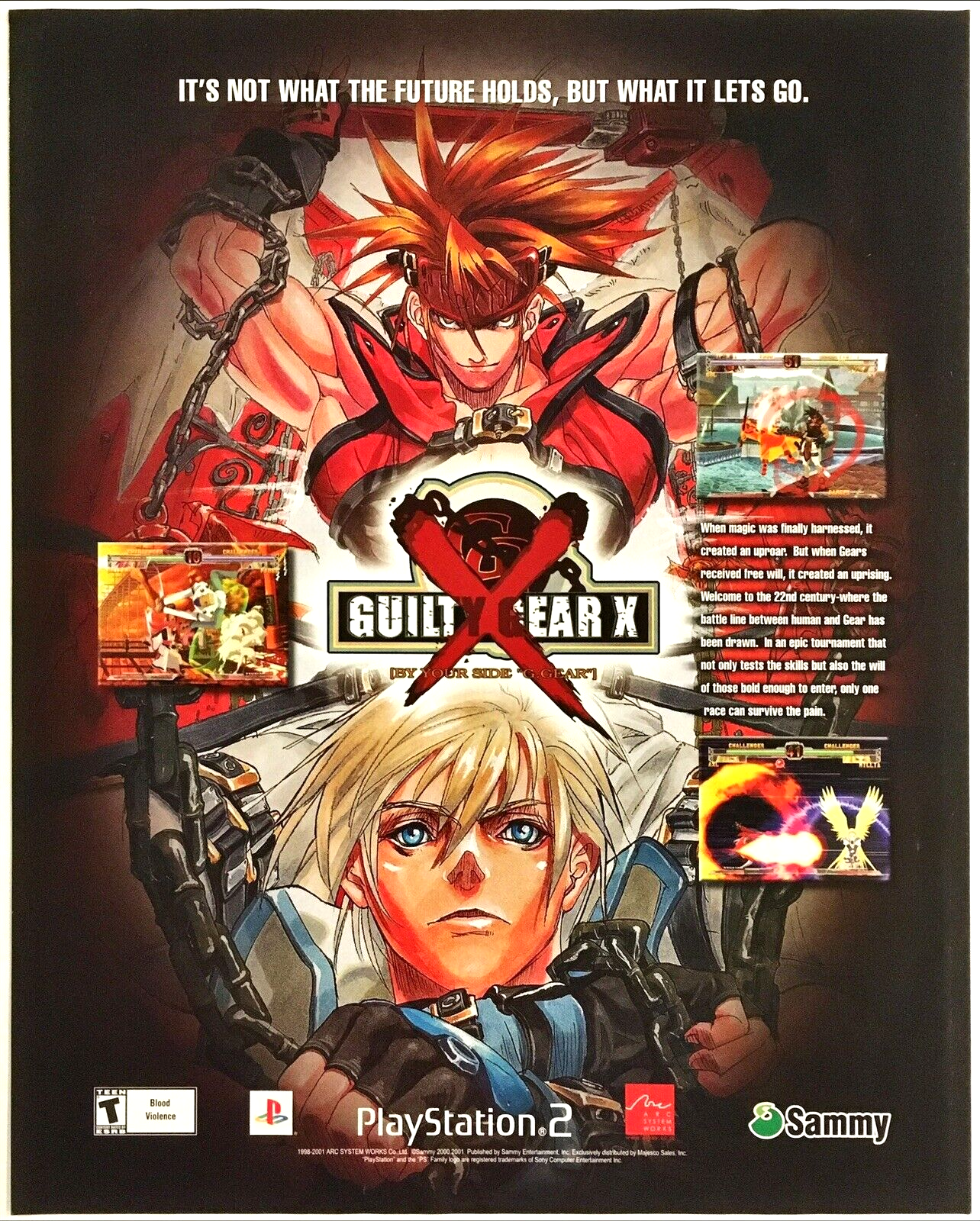 Vintage Print Ad 2001 Guilty Gear X PS2 Original Video Game Promo