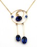 Vintage 9ct Yellow Gold Necklace Pearl & Blue Spinel Gemstone Fine Jewellery.JPG