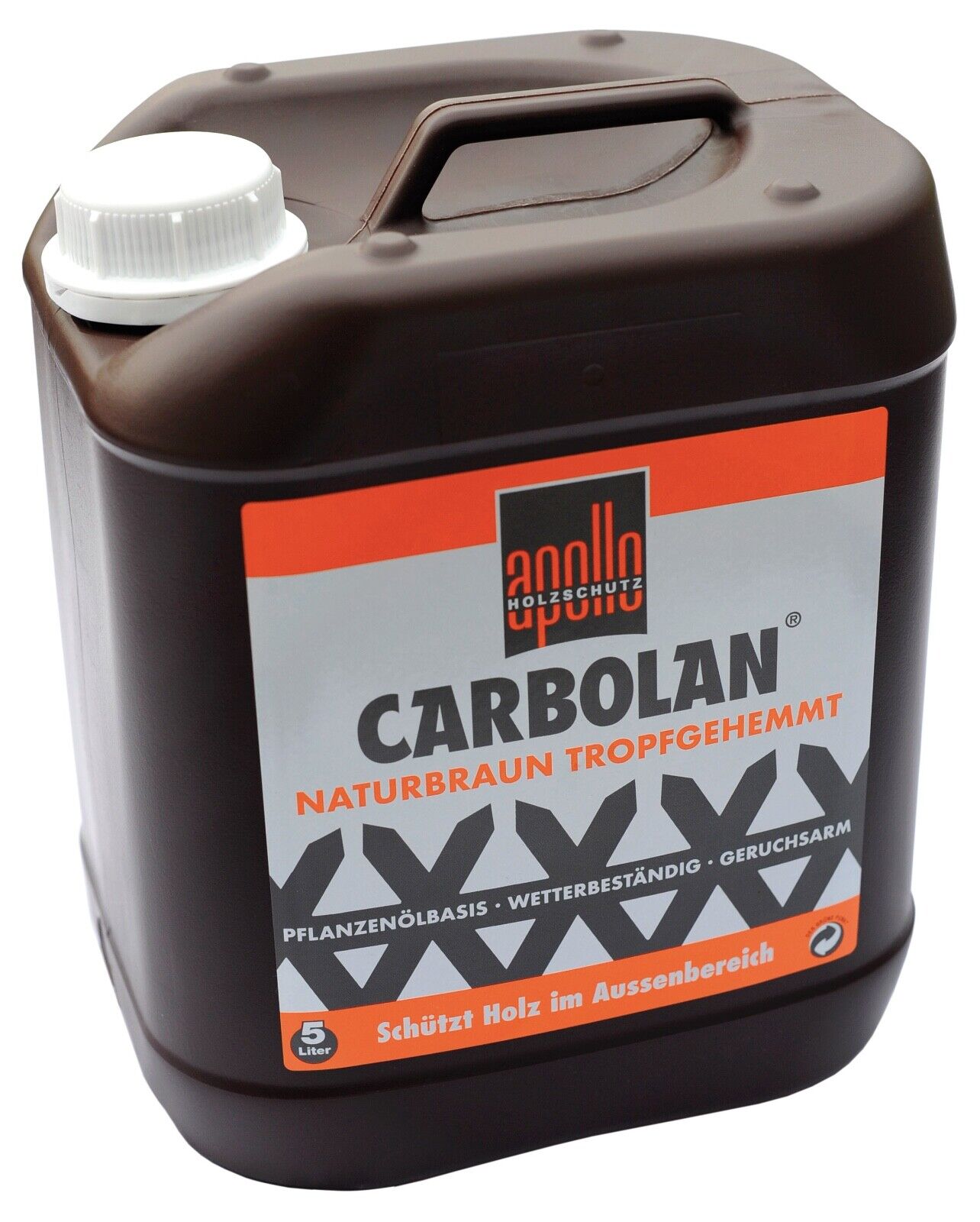 (2,20€/Liter)  apollo 5 Liter Holzschutz Carbolan naturbraun Holzlasur Zaunlasur
