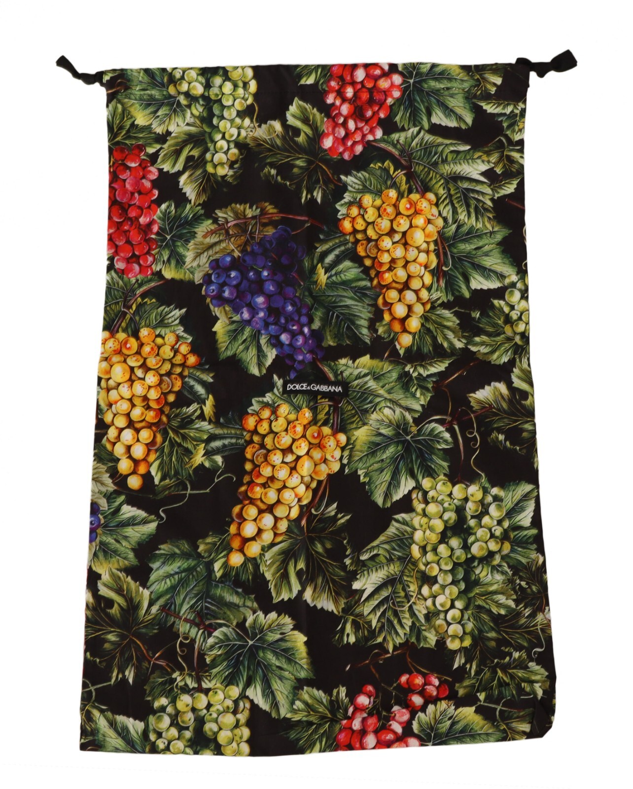 

DOLCE - GABBANA Чехол для пыльника Черная сумка для обуви с принтом винограда на шнурке 38см x 60см, Черный