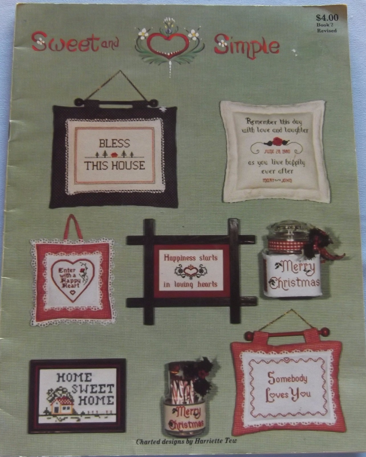 Sweet&Simple Cross Stitch Book Bless This House Merry Christmas Home Sweet Home