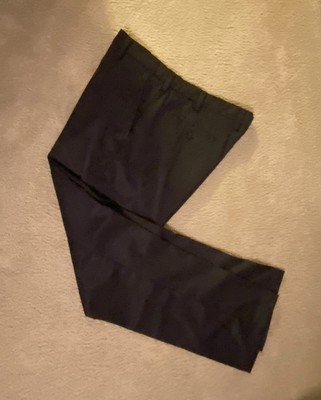 Amazon Essentials Mens Black 40Wx32L Slim Expandable Flat Front Dress Pant New