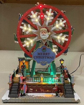 Carole Towne Collection Christmas Village Ferris Wheel LED Plays Music 2022 Ed