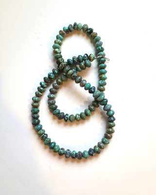 CLOUD MOUNTAIN TURQUOISE 6MM  BICONE SAUCER BEADS - 15.75'' Strand - 2479E