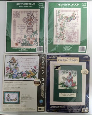 4 Inspirational Cross Stitch Kits NEW! Diane Arthurs, Dimensions, Christian