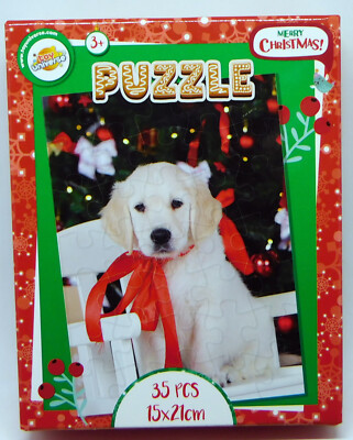 Merry Christmas Tierkinder Labrador Welpe Puzzle - 33 Teile / 15x21cm - NEU